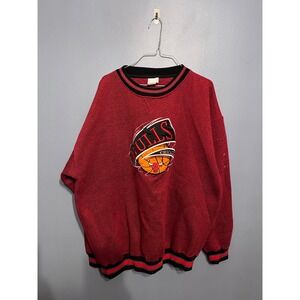 Chicago Bulls Red Crewneck Sweatshirt Brandon Sportswear Men's SZ XL 1990s NBA